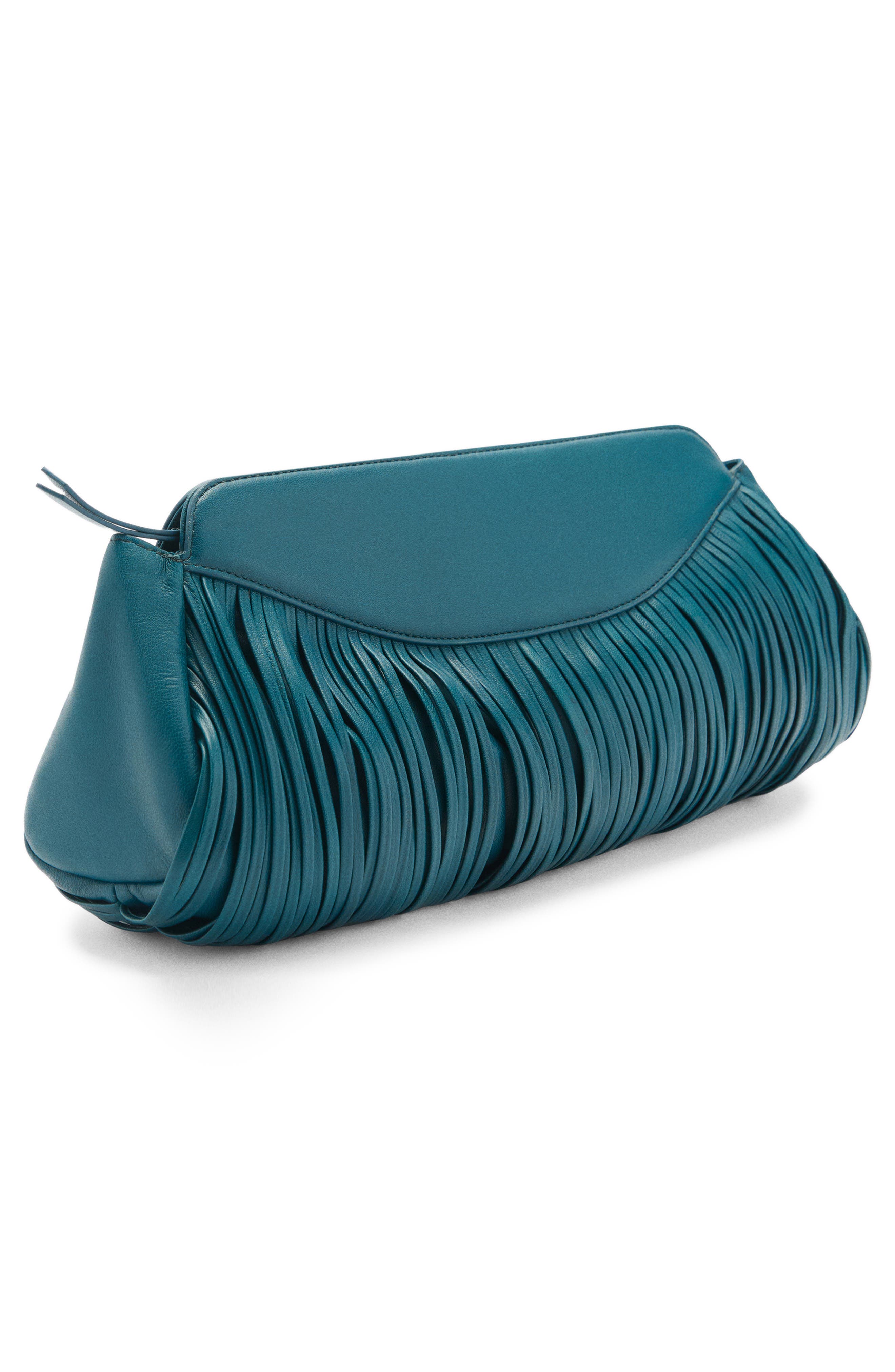 MANGO Leather Clutch, Alternate, color, 