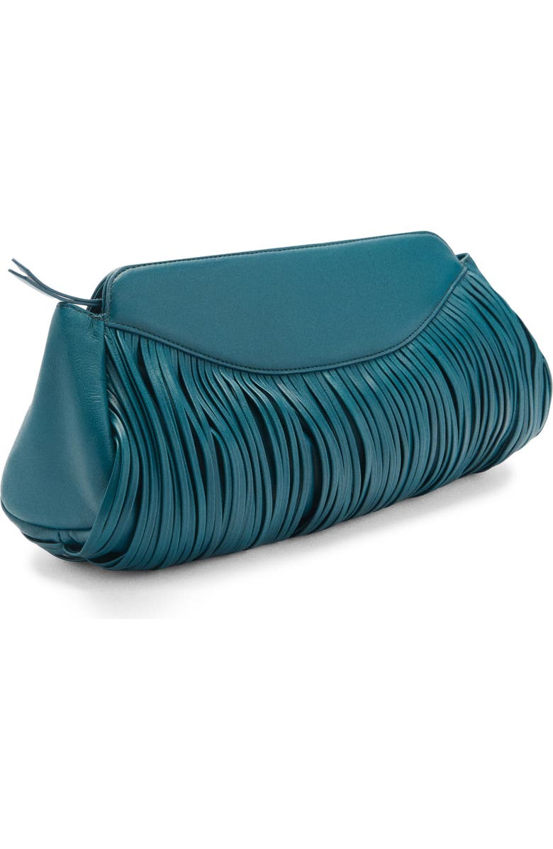 MANGO Leather Clutch, Alternate, color, Prussian Blue