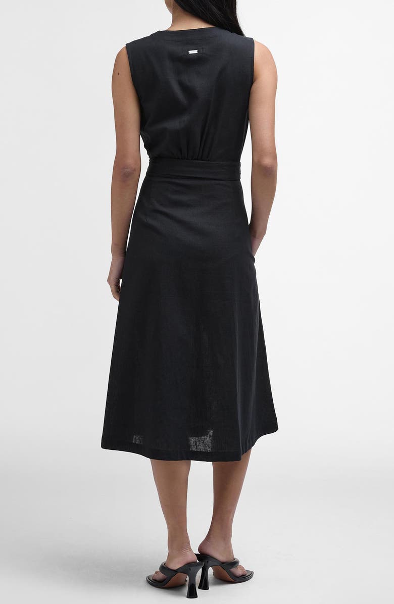 Barbour Elsie Sleeveless Button Front Cotton & Linen Midi Dress, Alternate, color,