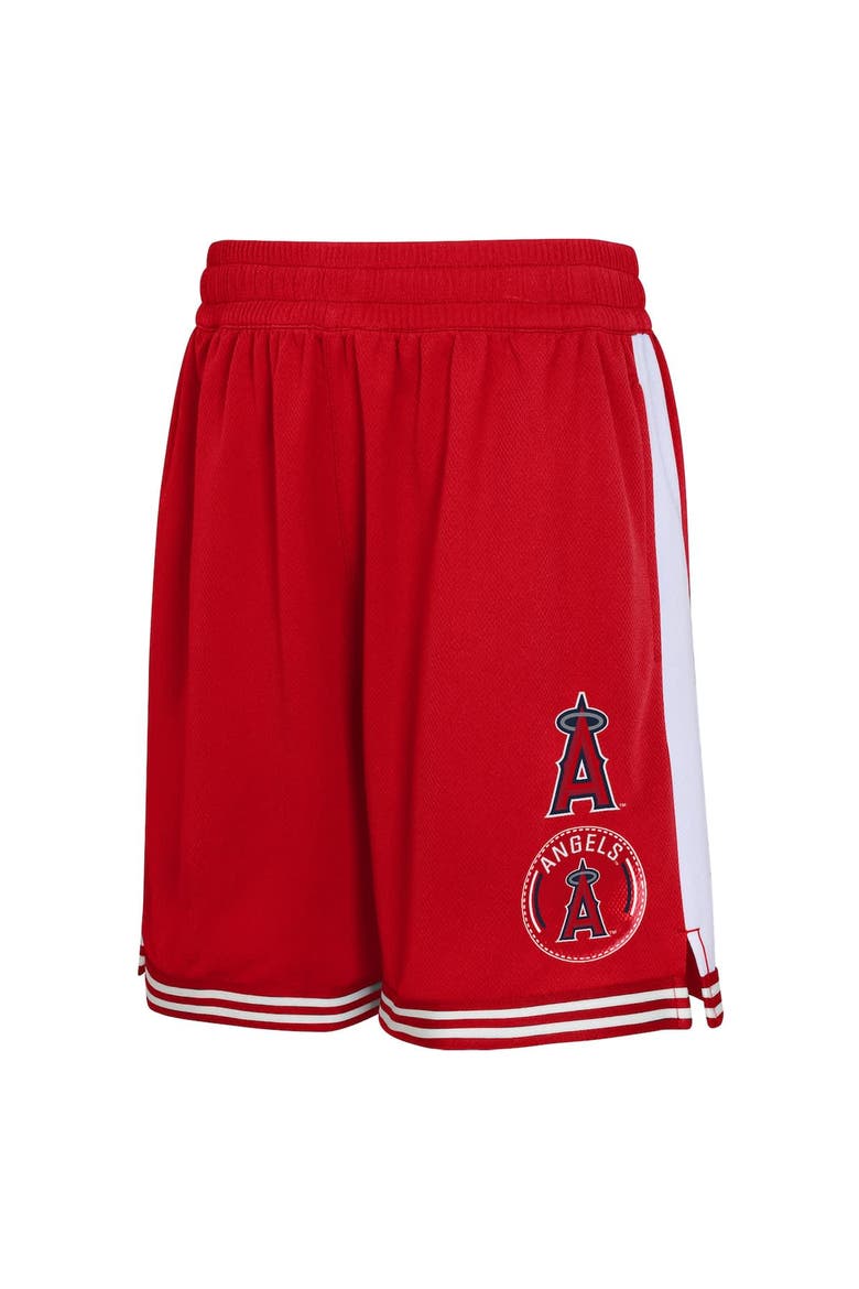 Youth  Red Los Angeles Angels Infielder Shorts, Alternate, color, Red