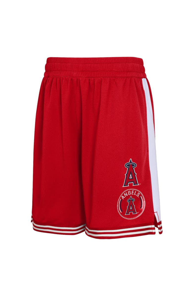 Outerstuff Youth  Red Los Angeles Angels Infielder Shorts, Alternate, color, Red