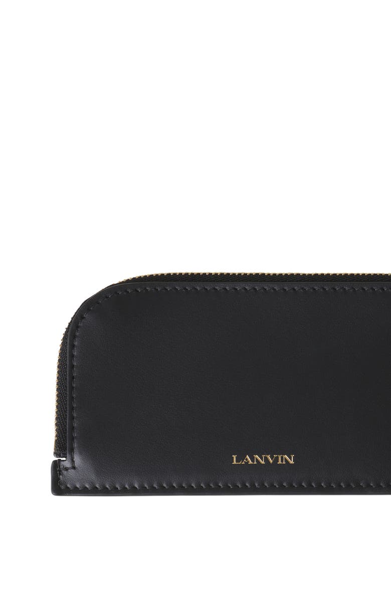 Lanvin Catch By Lanvin Leather Cardholder, Alternate, color, Black
