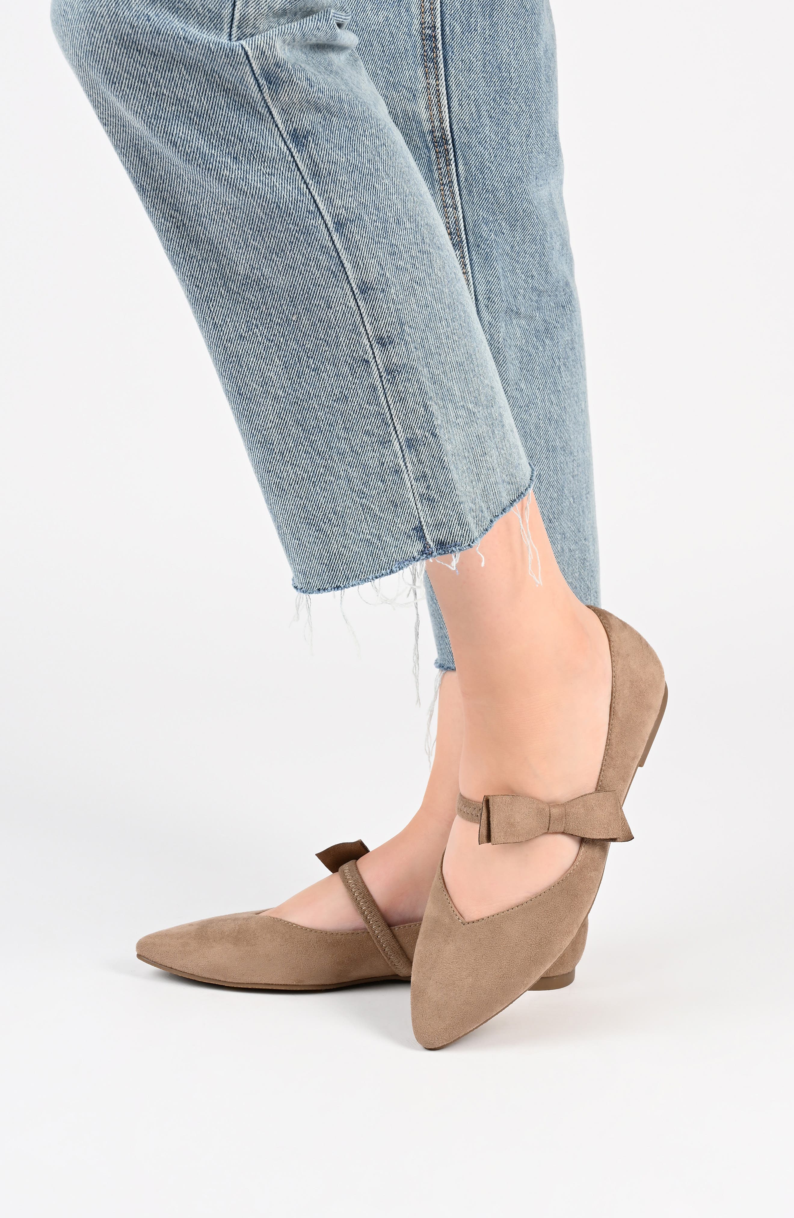 Journee Collection Aizlynn Bow Flat, Alternate, color, Black