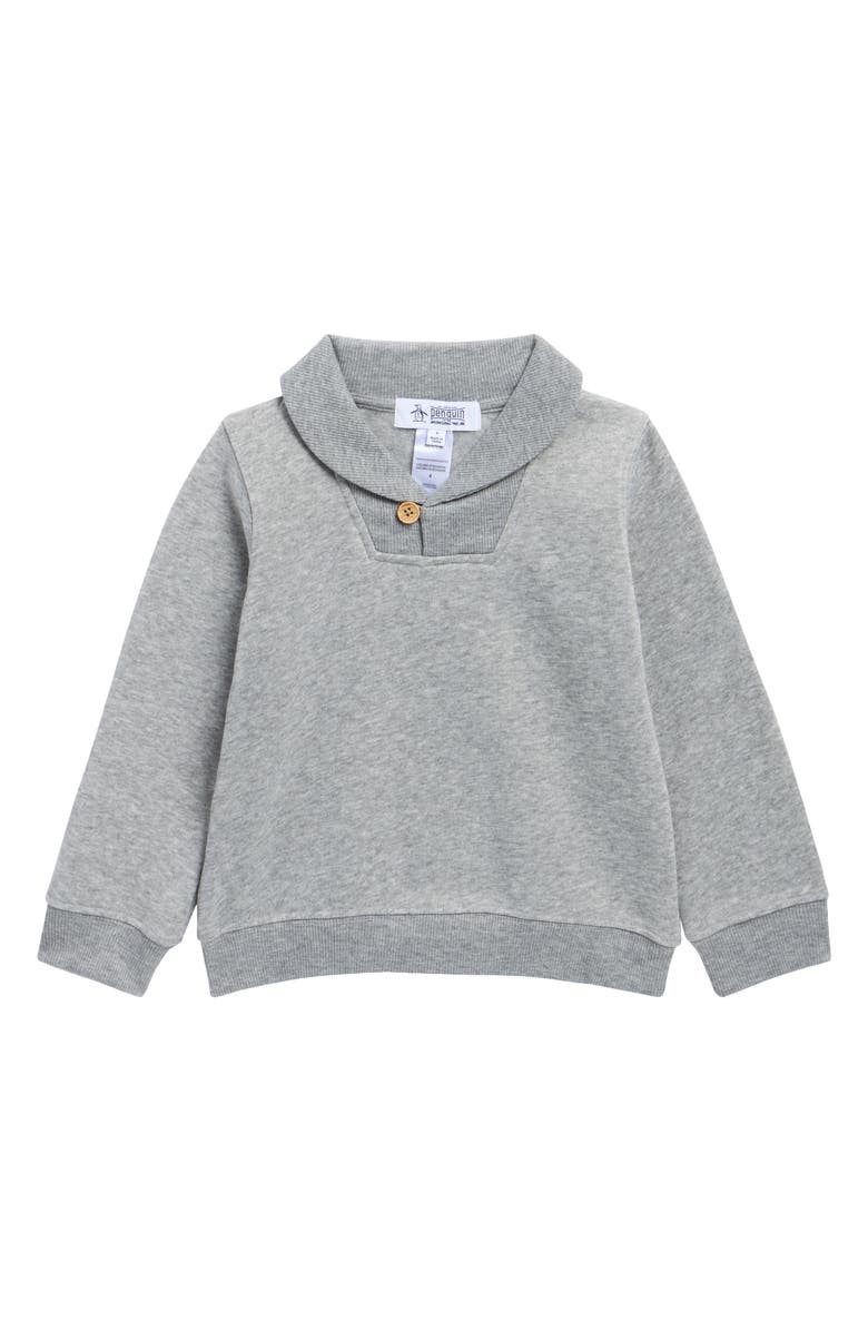 Original Penguin Kids' Fleece Shawl Collar Sweater, Main, color, Grey Heather