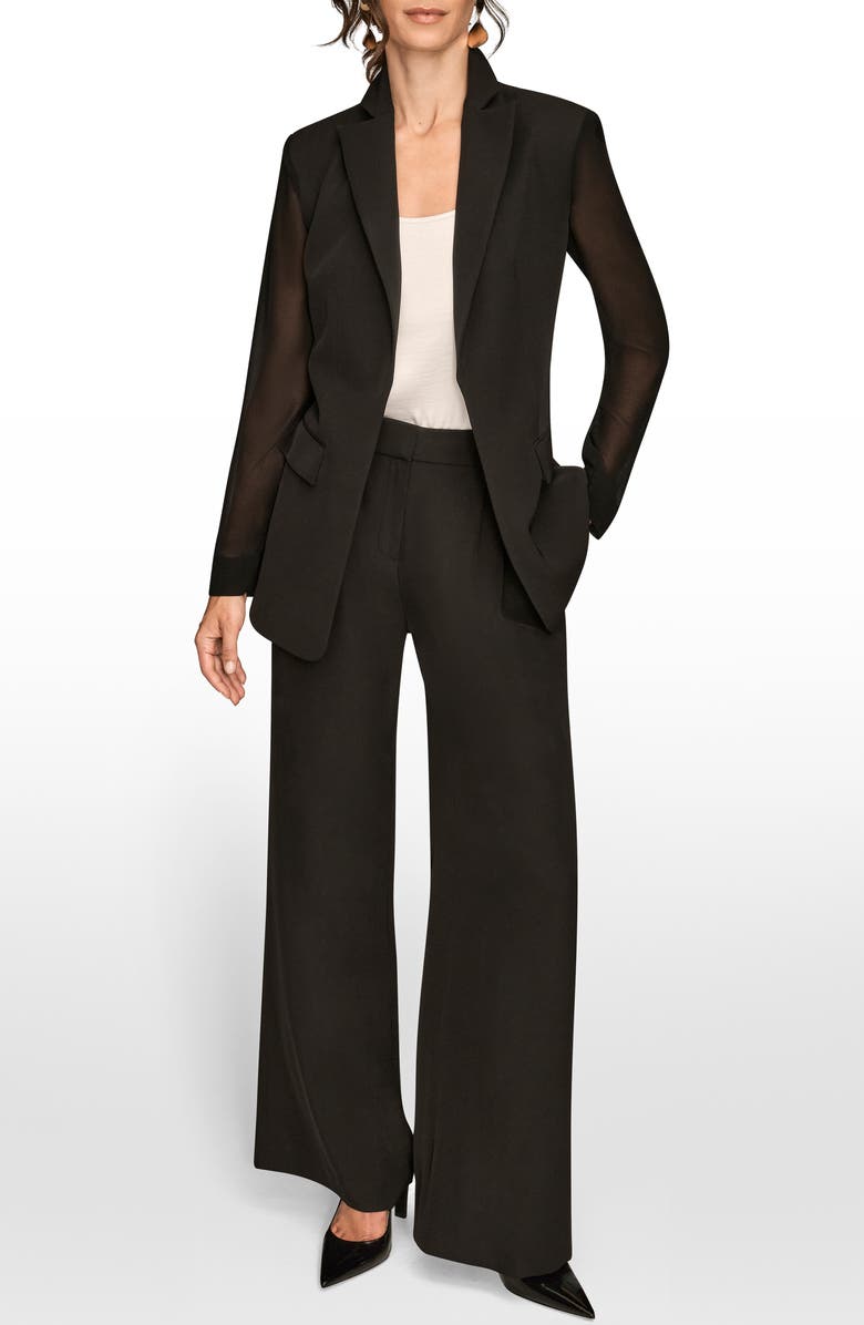 Donna Karan New York Sheer Sleeve Blazer, Alternate, color, Black