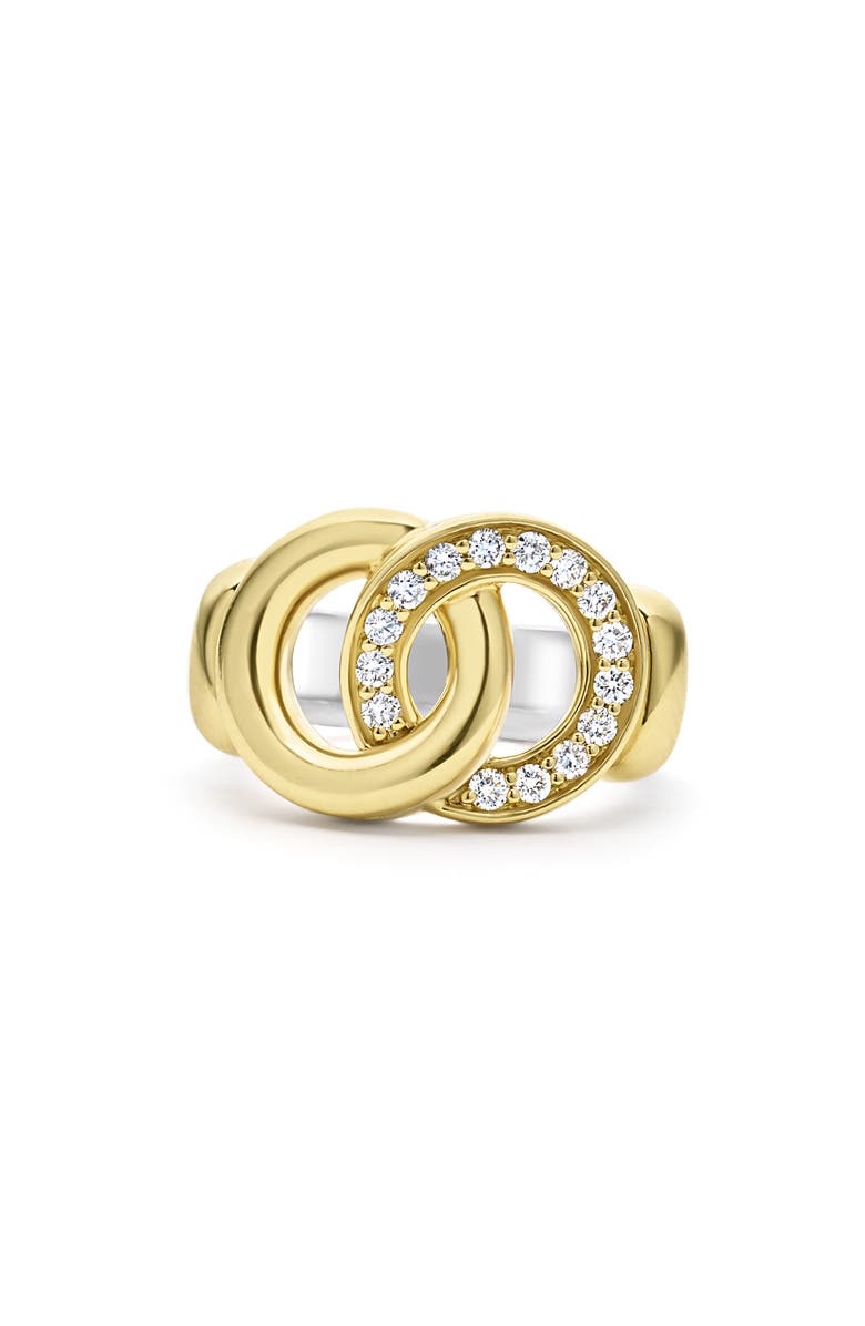 LAGOS Signature Caviar Interlocking Pavé Diamond Ring, Alternate, color, Two-Tone