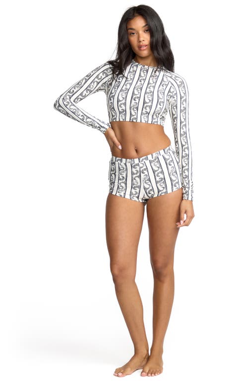 Billabong Wave Watcher Long Sleeve Crop Upf 50+ Rashguard In Gray
