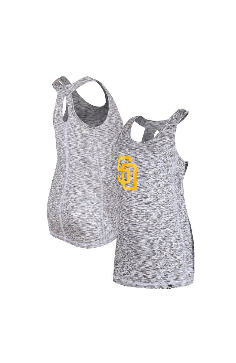 New Era Women's New Era Brown San Diego Padres Space Dye Keyhole Back Tank Top, Main, color, Brown