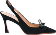 Santoni Suede High-Heel Slingback