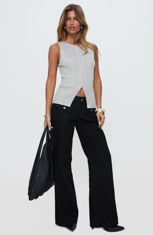 Princess Polly Oregano Rib Button-up Tank