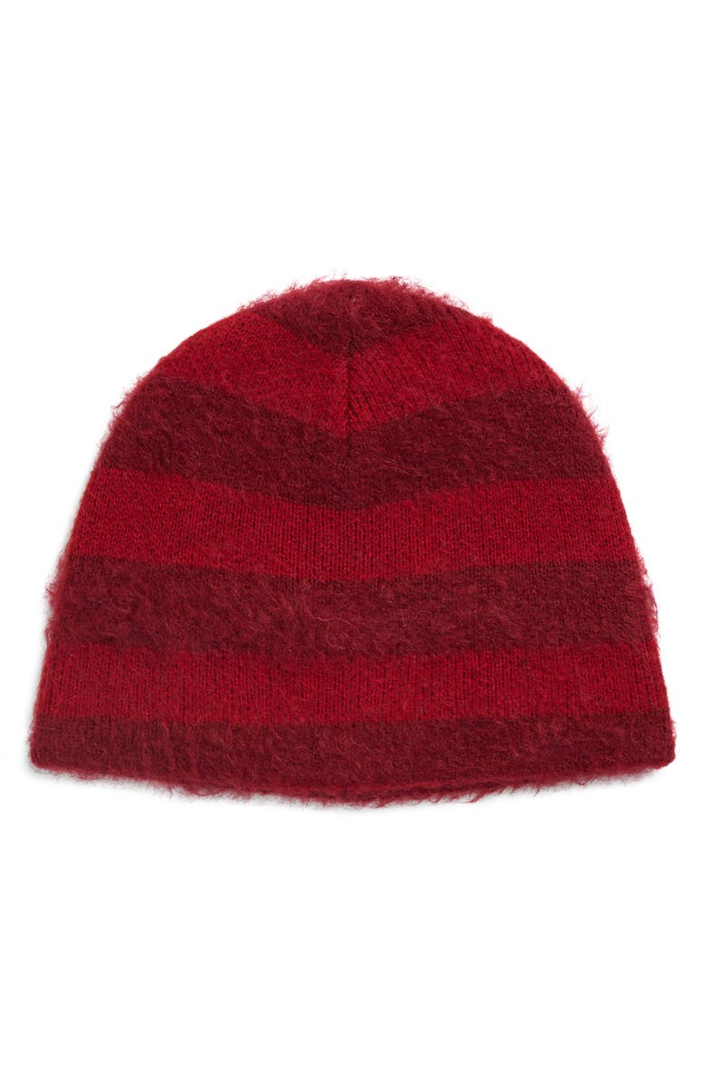 STOCKHOLM SURFBOARD CLUB Gas Stripe Mohair & Wool Blend Beanie, Main, color, Red Stripe