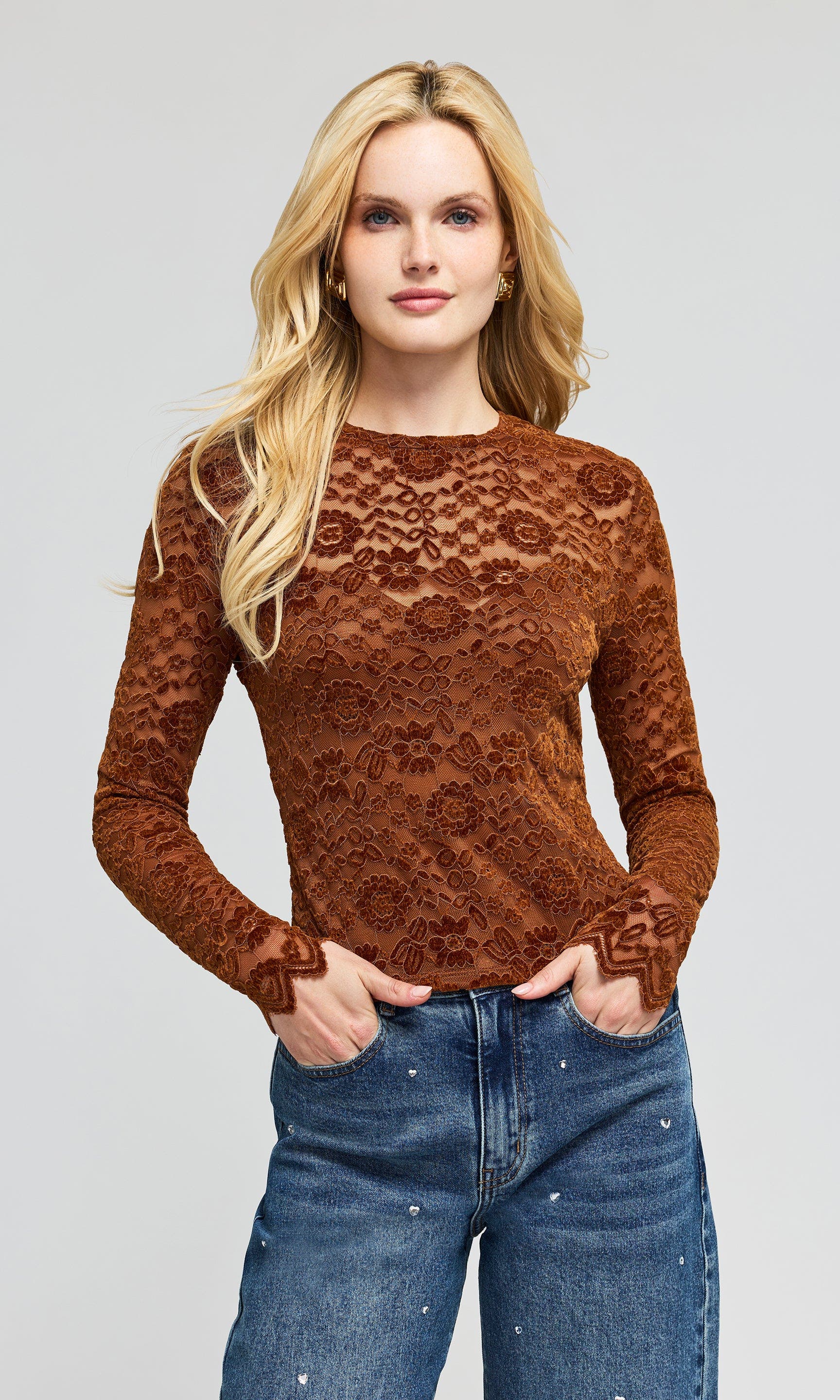 Generation Love Gracie Velvet Lace Top (Women) | Nordstrom