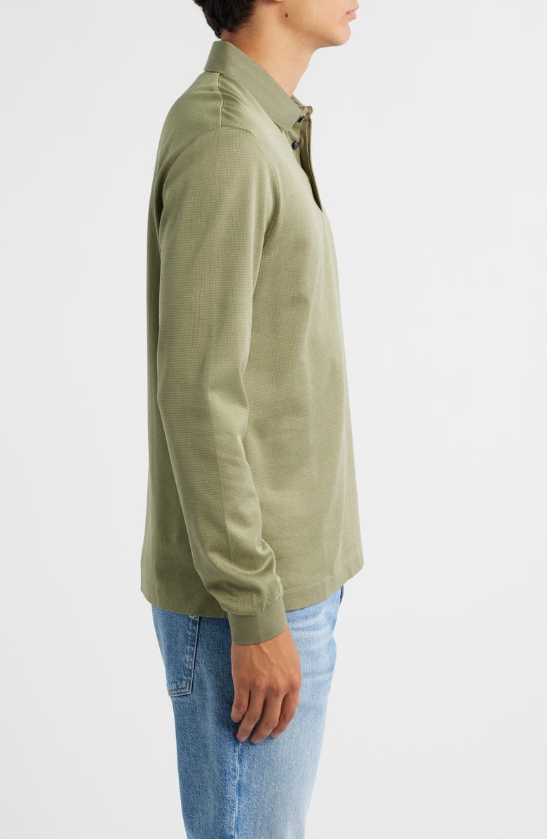 BOSS Pado Long Sleeve Cotton Polo, Alternate, color, Medium Green
