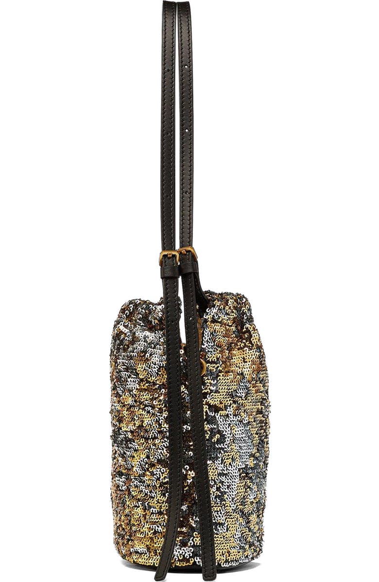 MCM Himmel Sequin Drawstring Bag, Alternate, color, Gold