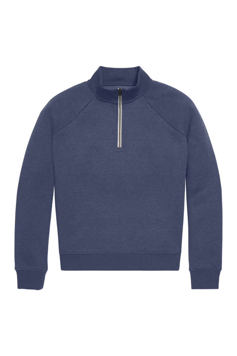 Women's Fit Cozy Fleece Quarter-Zip Sweatshirt, Alternate, color, Heather Navy