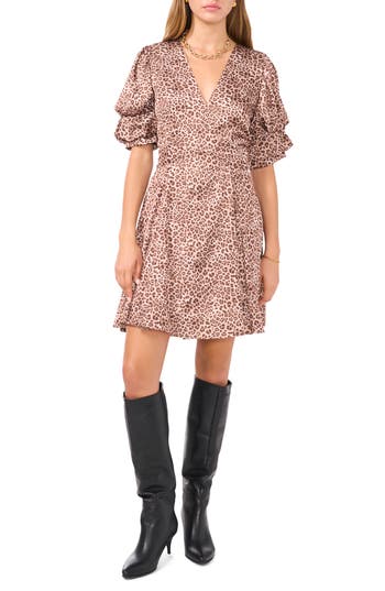1.state Bubble Sleeve Dress In Sand