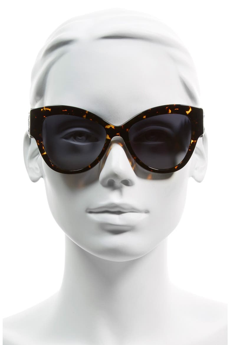 55mm Crystal Encrusted Sunglasses, Alternate, color, HAVANA/ SPOTTED BLACK