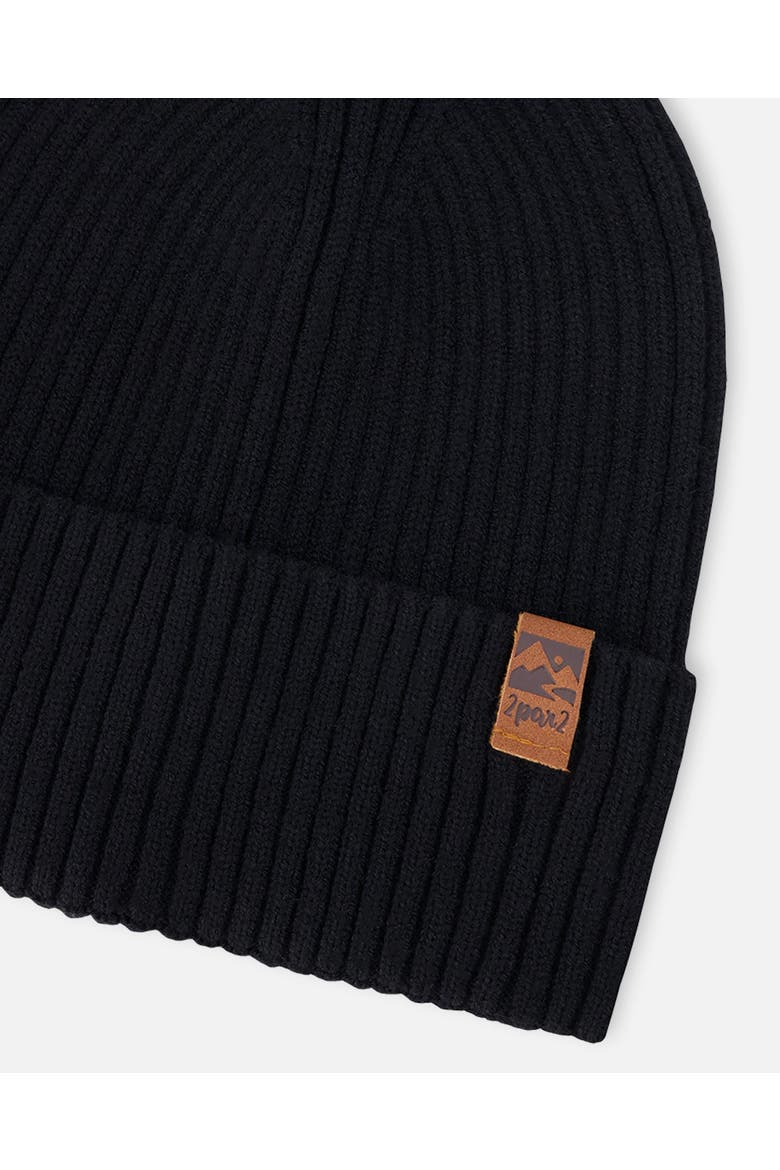 Gender Inclusive Rib Knit Beanie Hat, Alternate, color, Black