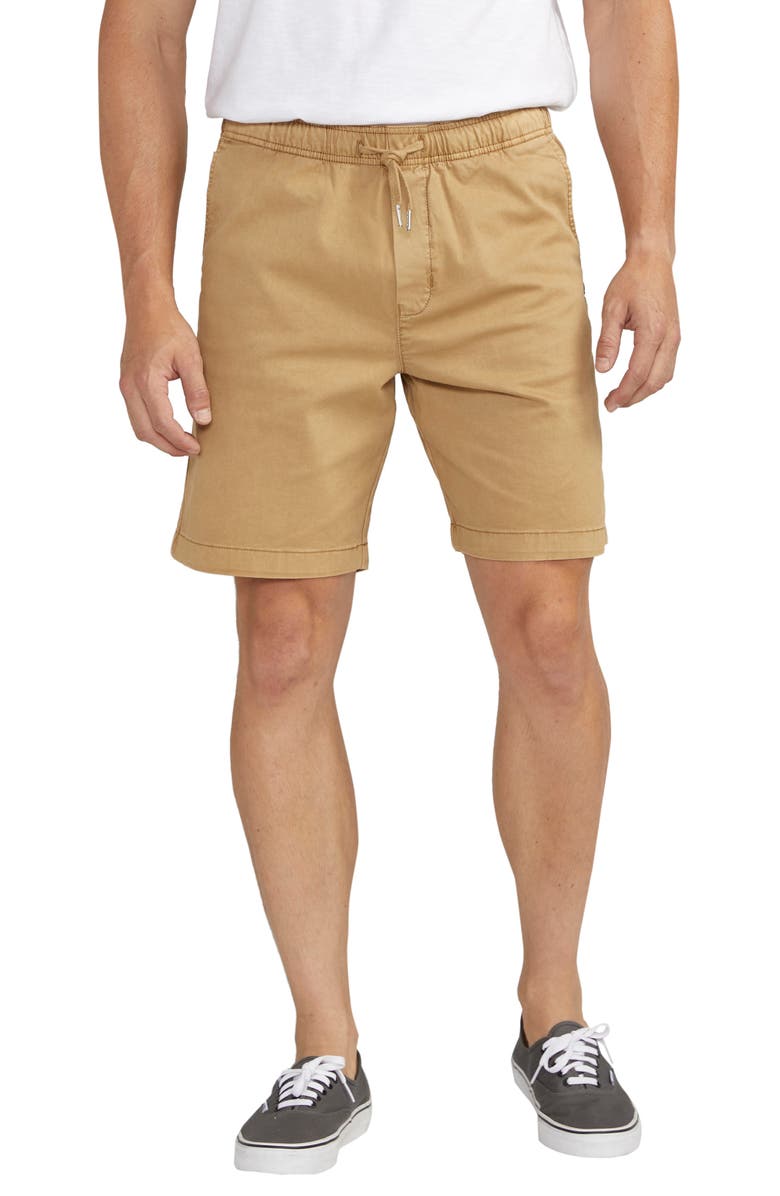 Silver Jeans Co. Pull-On Stretch Chino Shorts, Main, color, Tan