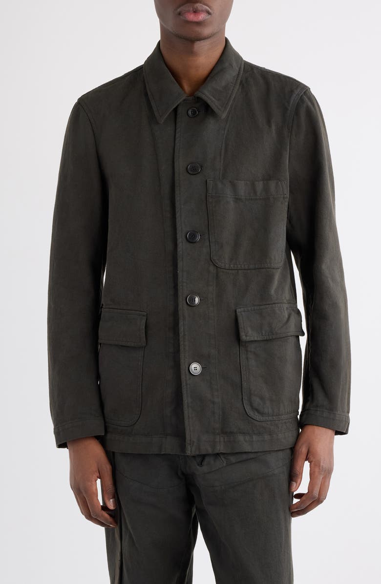 Dries Van Noten Braxton Denim Jacket, Main, color, Dark Grey
