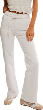 Free People Sabine Belted Slim Bootcut Jeans