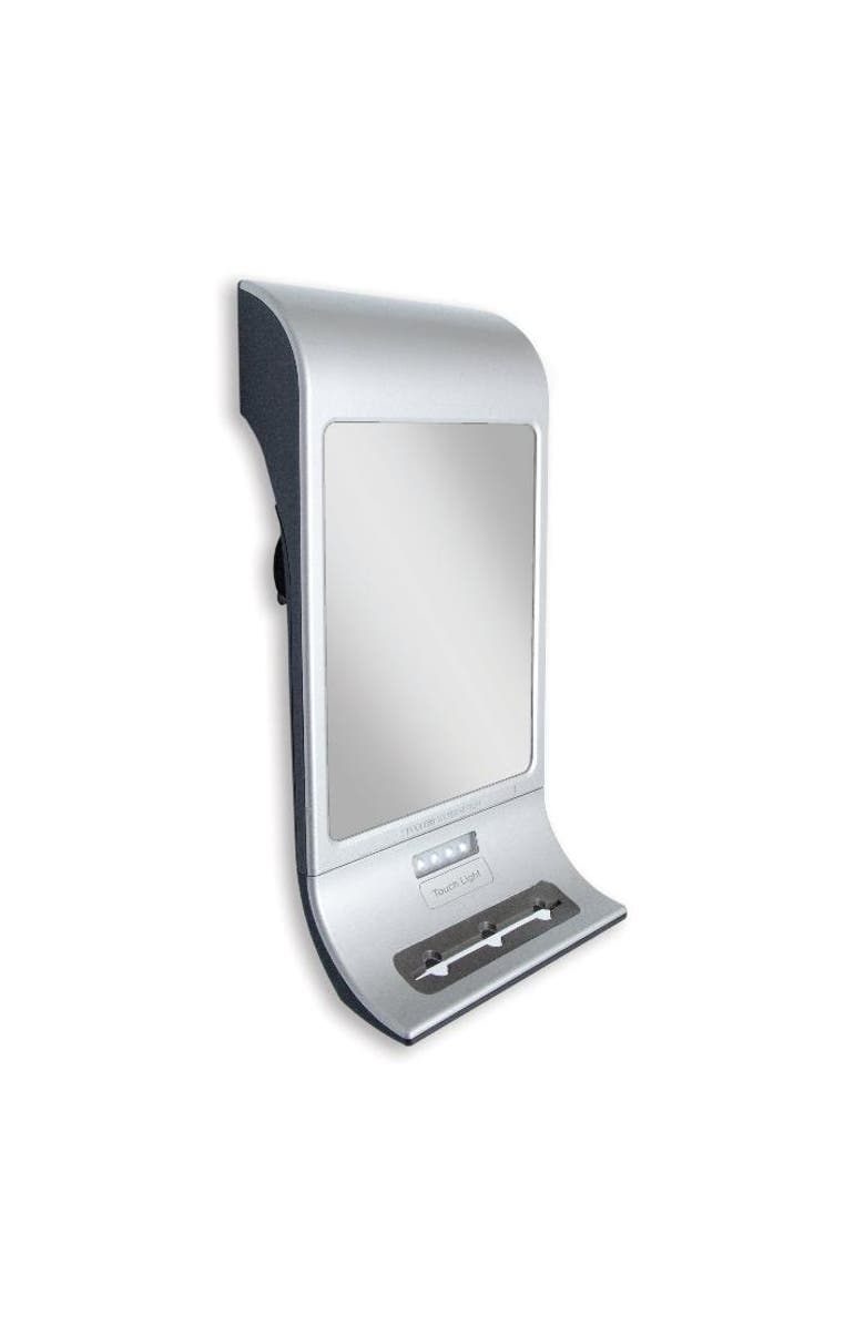 Zadro Fogless Lighted Shower Mirror with Suction Cup Mounting & Squeegee, Main, color, Silver