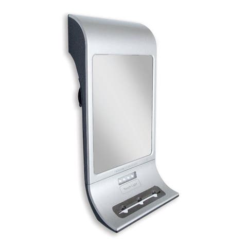 Fogless Lighted Shower Mirror with Suction Cup Mounting & Squeegee