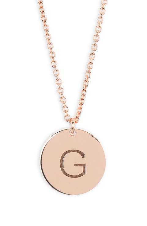 Initial Disc Pendant Necklace