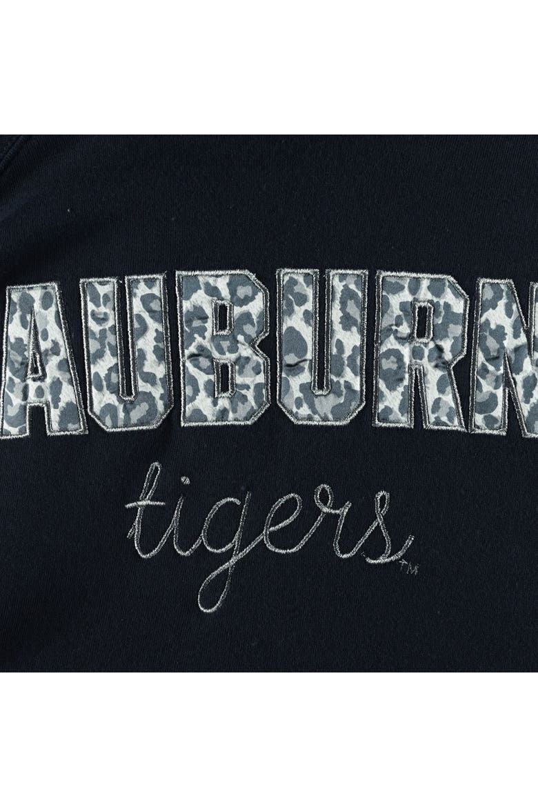 Women's Pressbox Navy Auburn Tigers Steamboat Animal Print Raglan Pullover Sweatshirt, Alternate, color, Navy