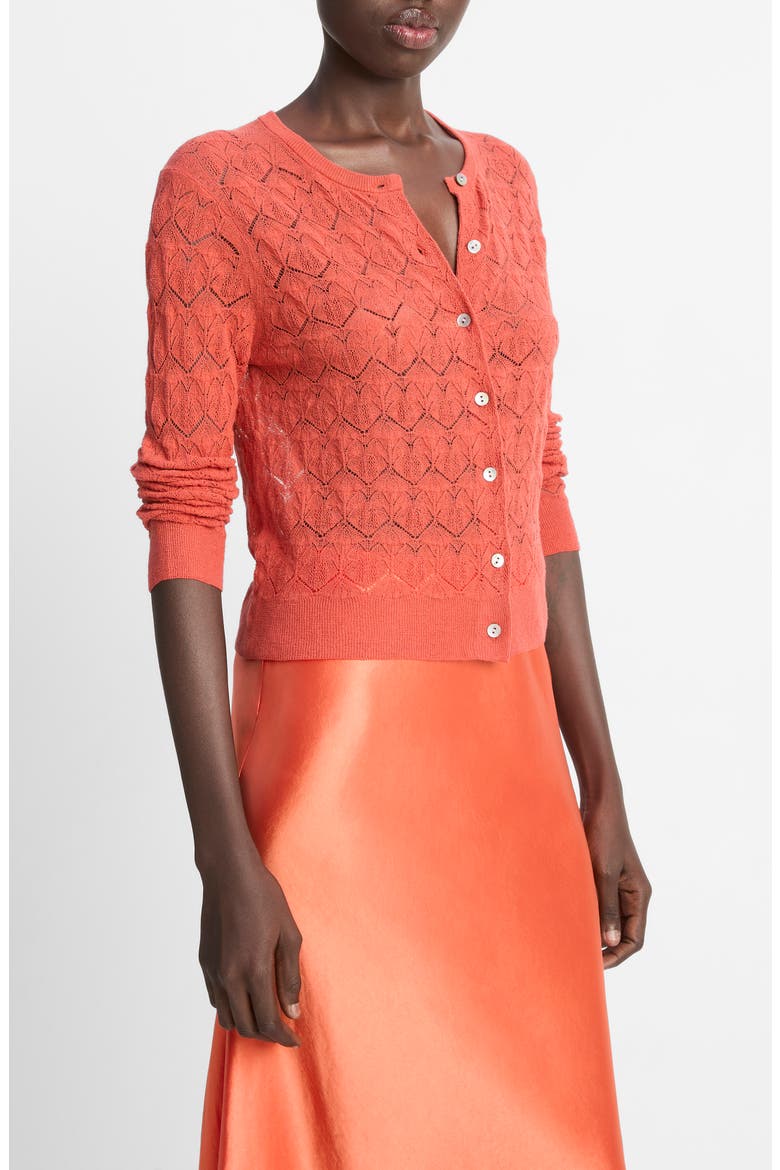 Open Stitch Cotton Cardigan, Alternate, color, TERRA