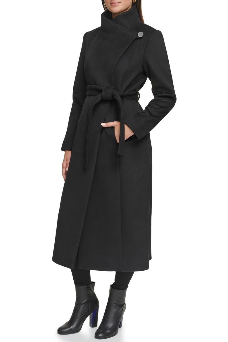 Fencer Collar Trench Coat, Alternate, color, BLACK