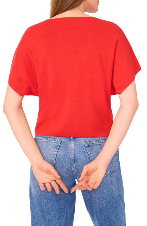 Halogen ® Short Sleeve Crop Sweater In Red