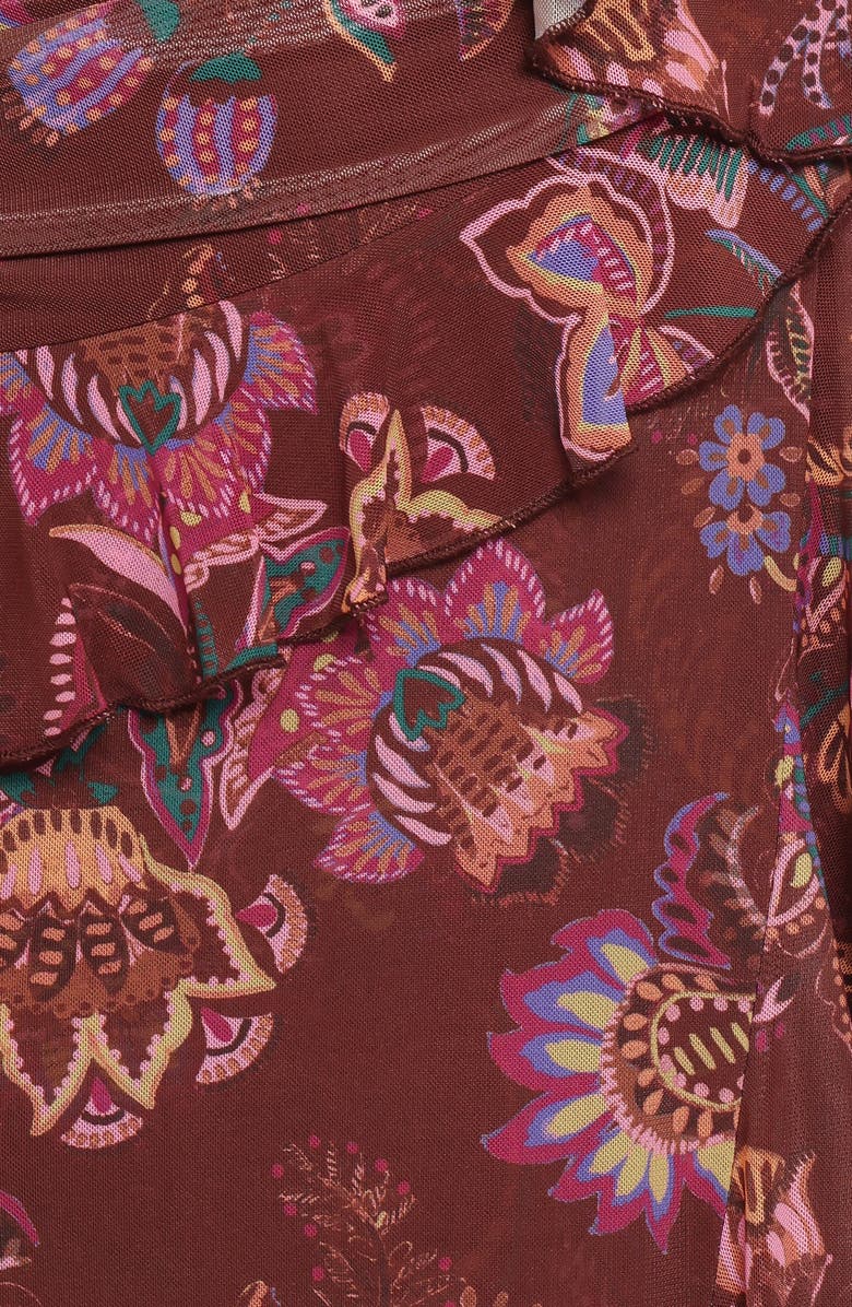 Petal & Pup Sorbet Floral Print Halter Dress, Alternate, color, Brown Floral