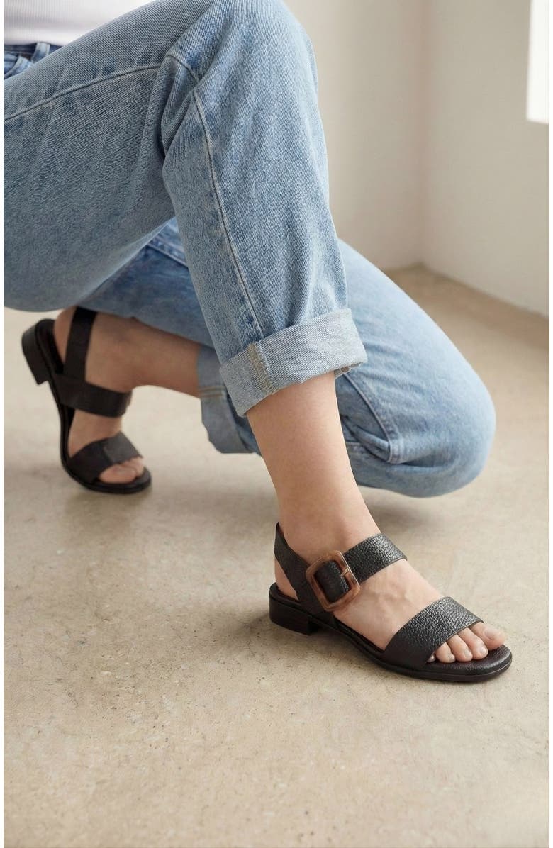 Menina Step Juliette Side Buckle Sandal, Alternate, color, Black