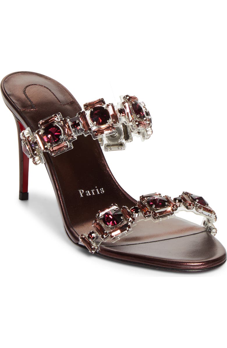 Christian Louboutin Just Jewel Crystal Embellished Stiletto Sandal, Main, color, Vers Palacy/ Lin Palacy