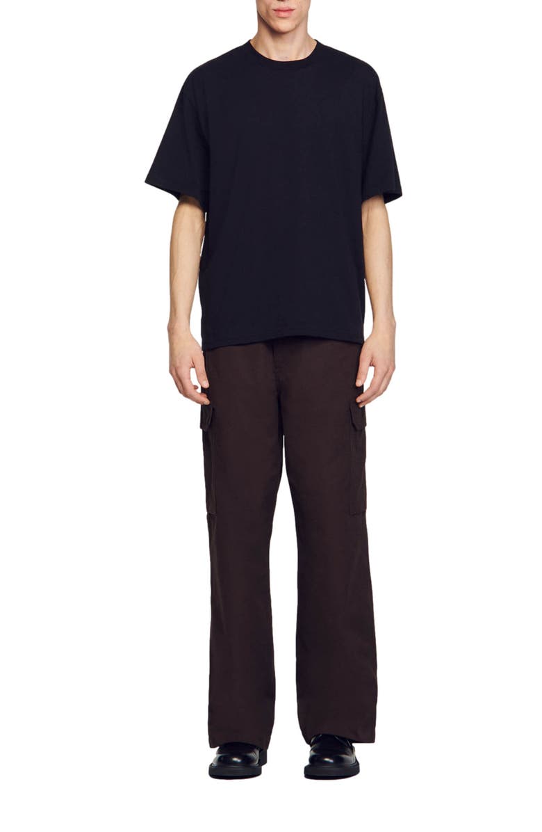 SANDRO Oversized T-shirt, Alternate, color, Black