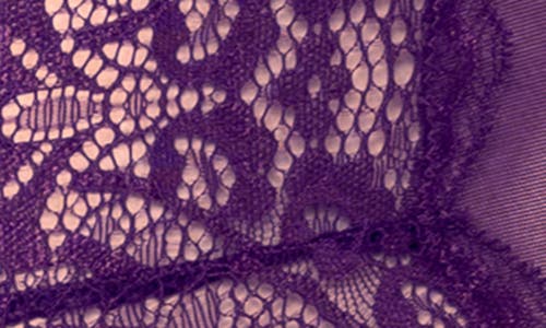 Oh La La Cheri Carmen Strappy Lace Open Back Teddy In Imperial Purple