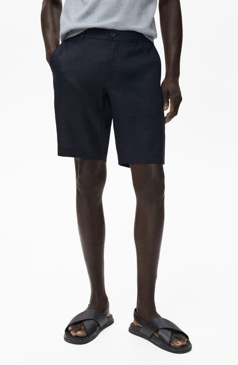 Slim Fit Linen Bermuda Shorts