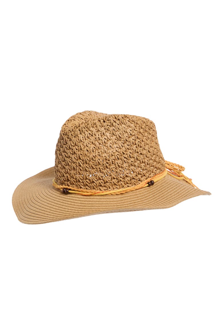 Crochet Straw Bucket Hat, Main, color, TAN