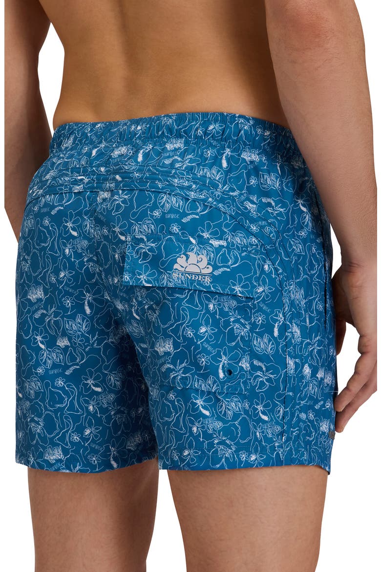 Print Swim Trunks, Alternate, color, FJORD BLUE