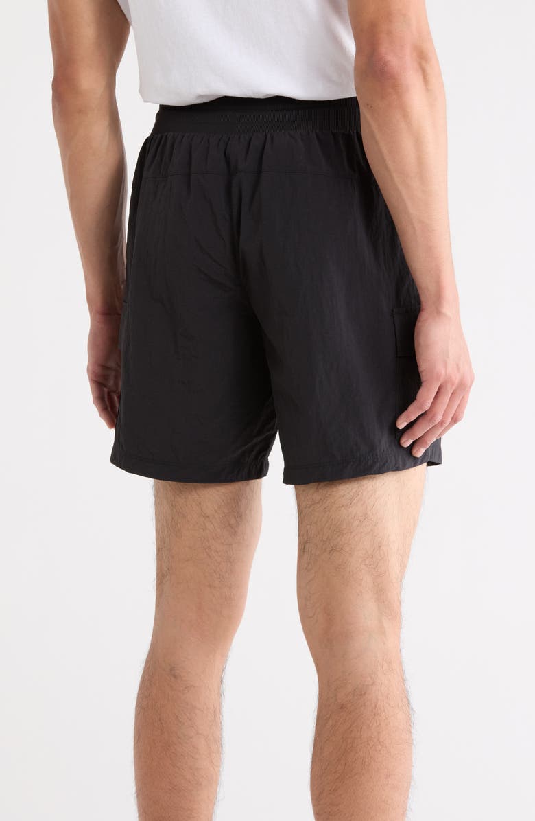 90 DEGREE BY REFLEX Crinkle Creed 7-Inch Cargo Shorts, Alternate, color, Black