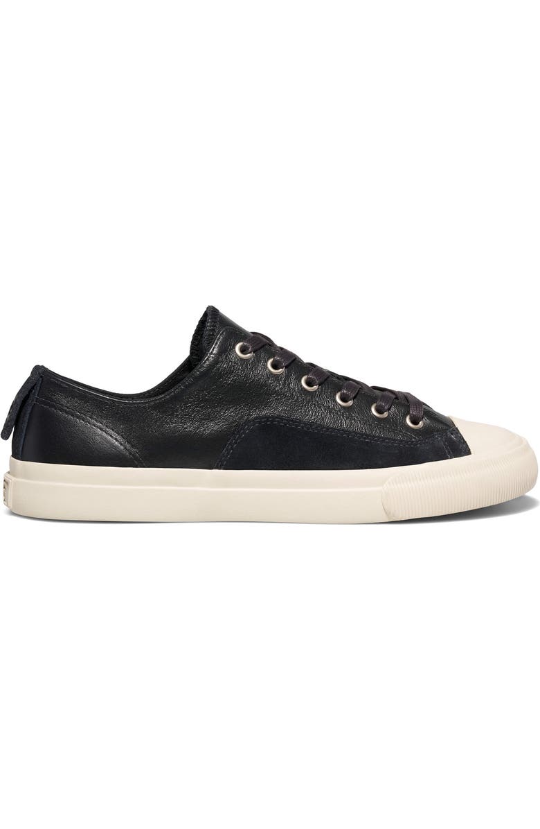 P.F. Flyers All-American Luxe Low-Top Leather & Suede Sneaker, Alternate, color, Black