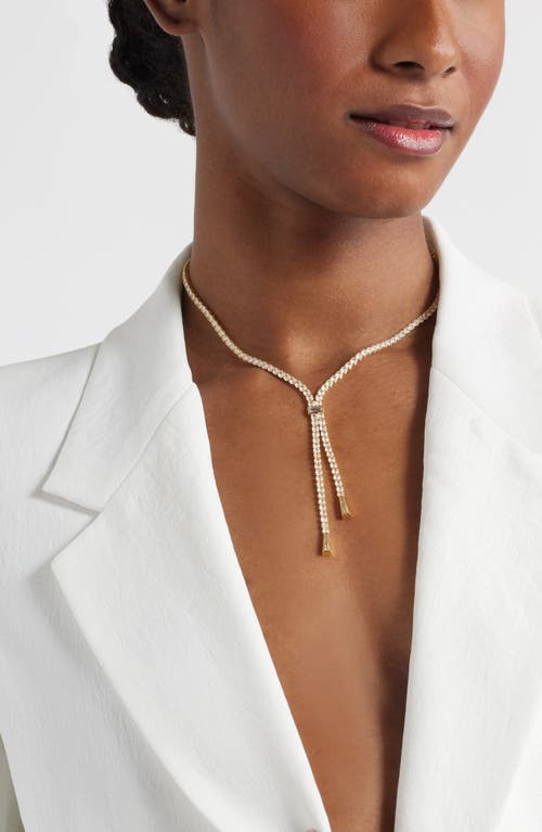 Nordstrom Cubic Zirconia Tennis Y-necklace In Clear- Gold