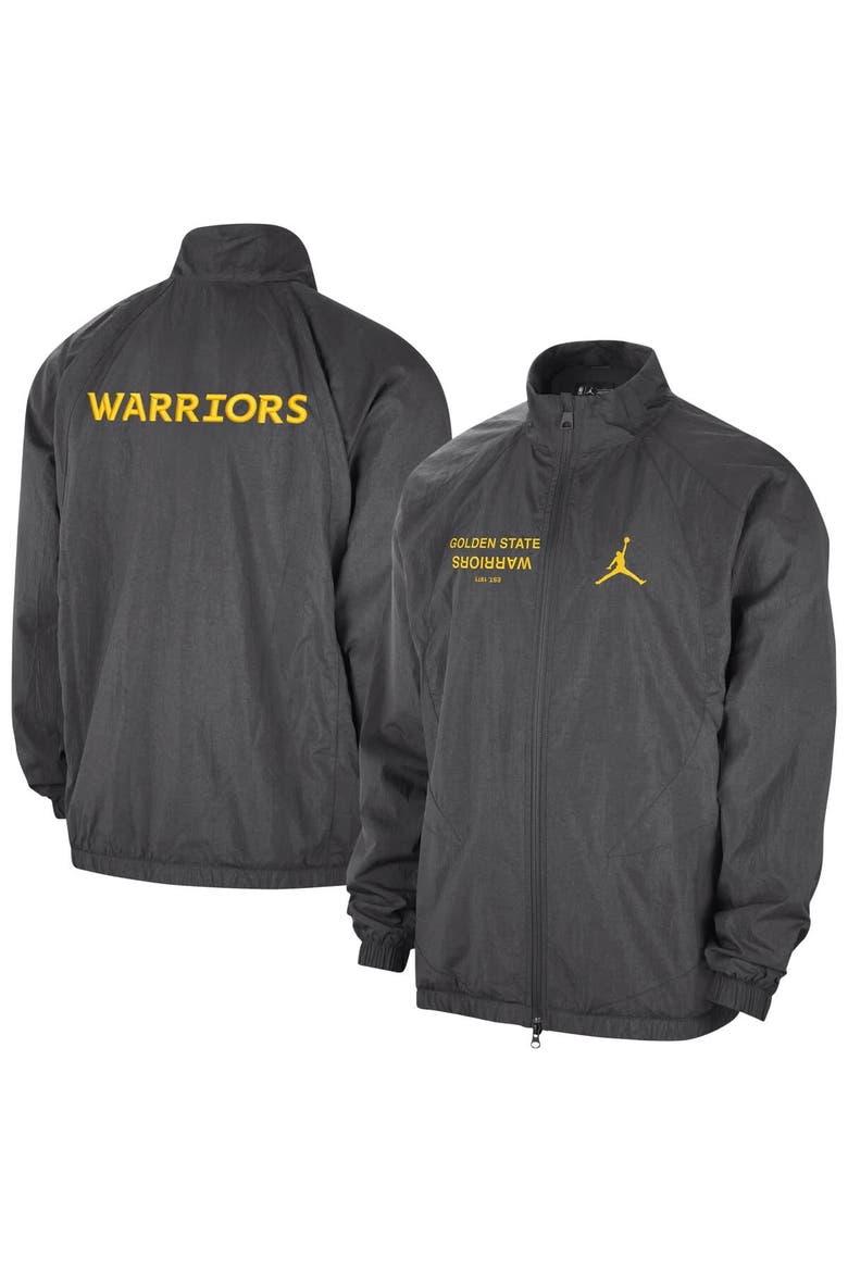 Men's Jordan Brand Gray Golden State Warriors Courtside Statement Edition Jumpman Jam Full-Zip Jacket, Main, color, Gray