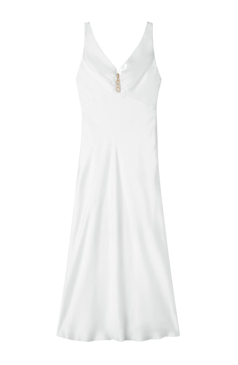 SANDRO Jewel satin-effect maxi dress, Alternate, color, White