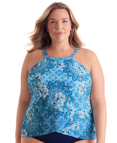 High Neck Tankini Plus Size Swimsuit Top