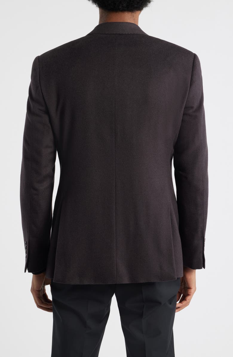 Emporio Armani Dark Brown Cashmere Blazer, Alternate, color, Solid Dark Brown