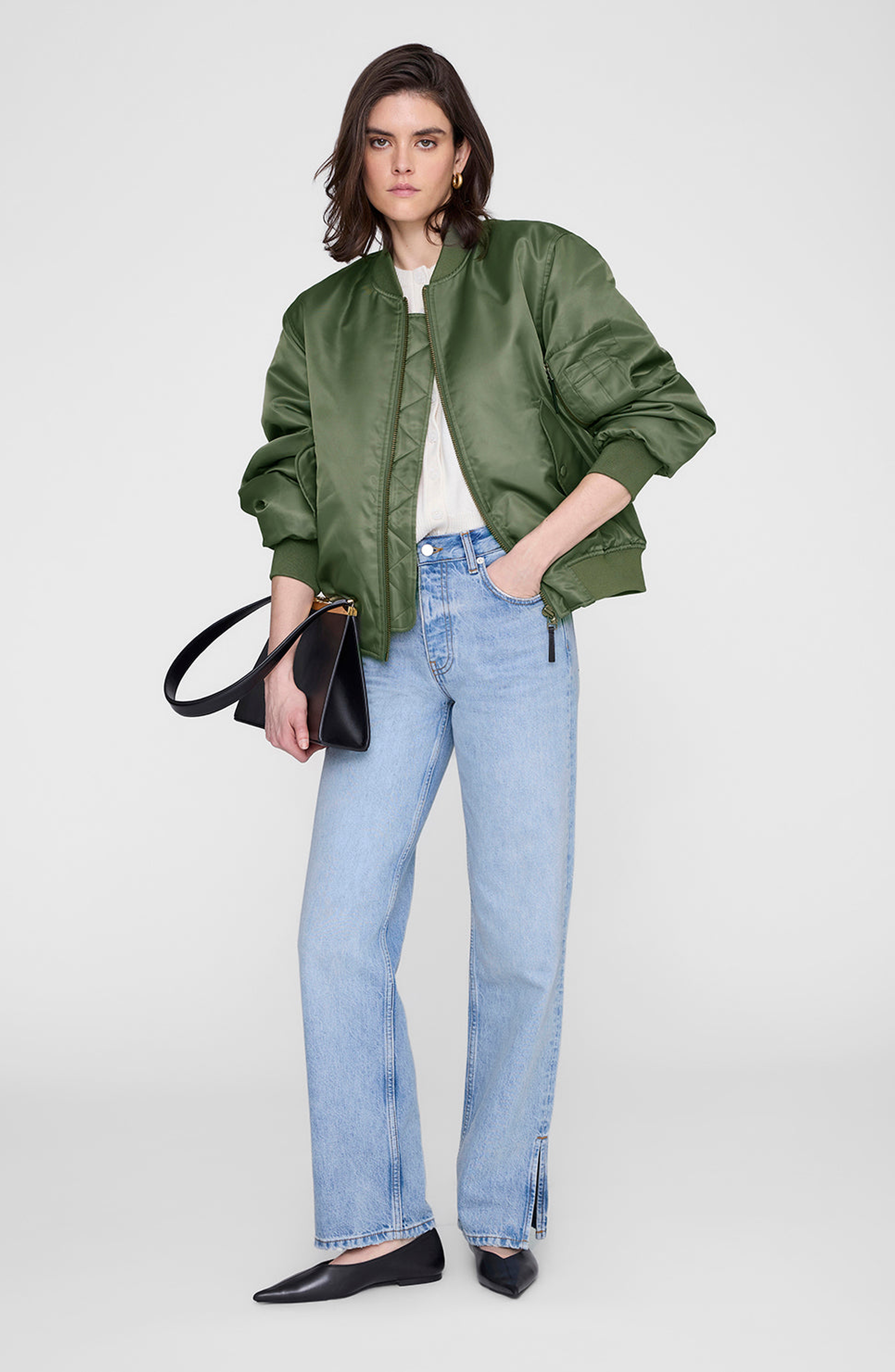 ANINE BING Hilda Ballerinas, Alternate, color, Black