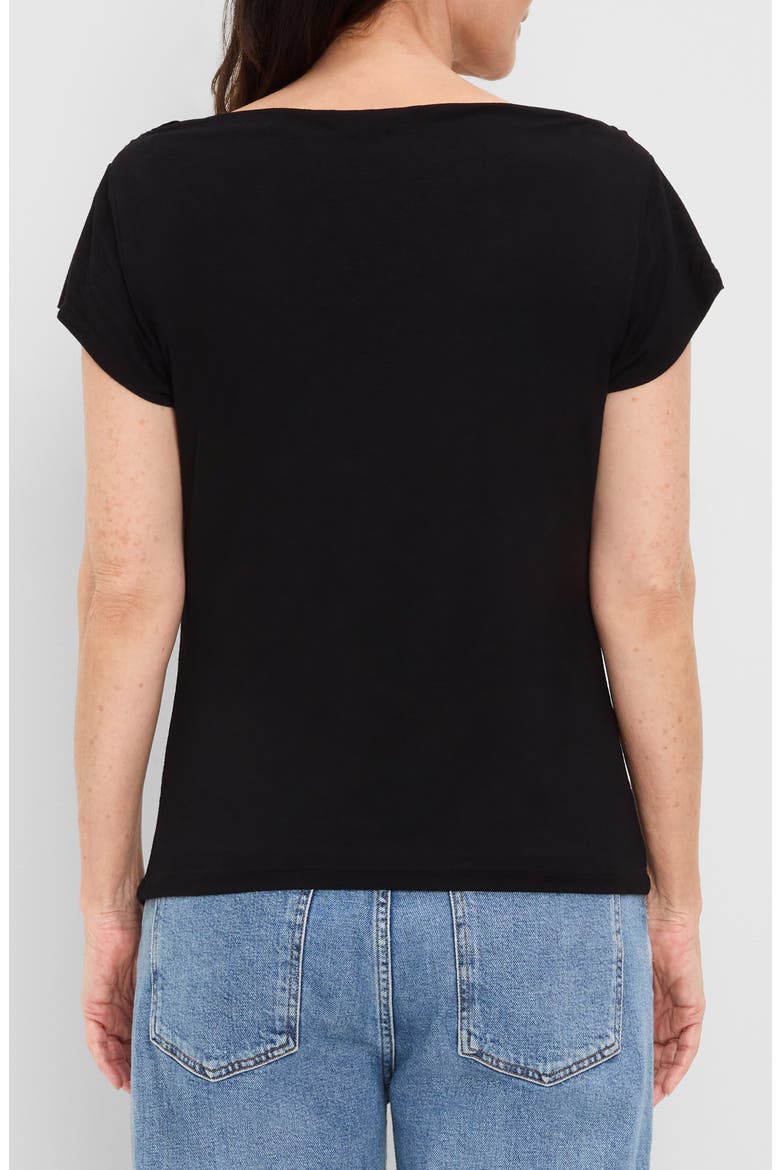 Desiree Cowl Neck Tee, Alternate, color, BLACK