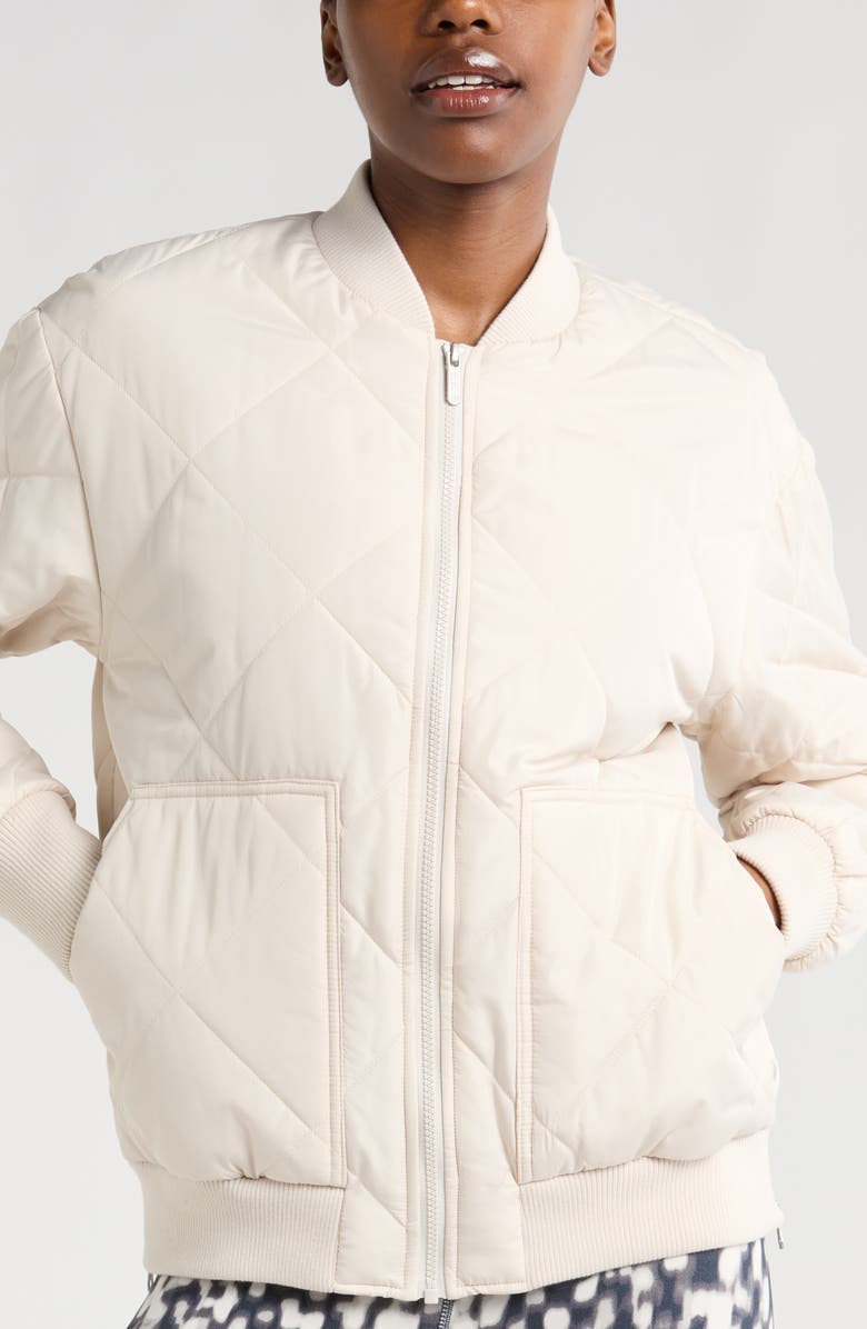 Zella Quilted Aviator Jacket, Alternate, color, Grey Moonbeam